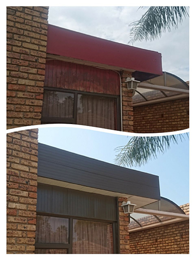 Completed double fascia board in Kalahari Sand colour. double fascia board.