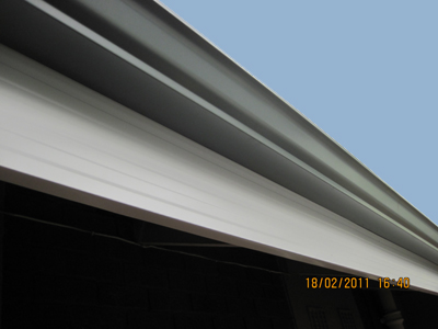 Completed Fascia and Gutter in White & Grey.