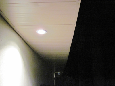 Completed Fascia Ceiling, with downlighters.